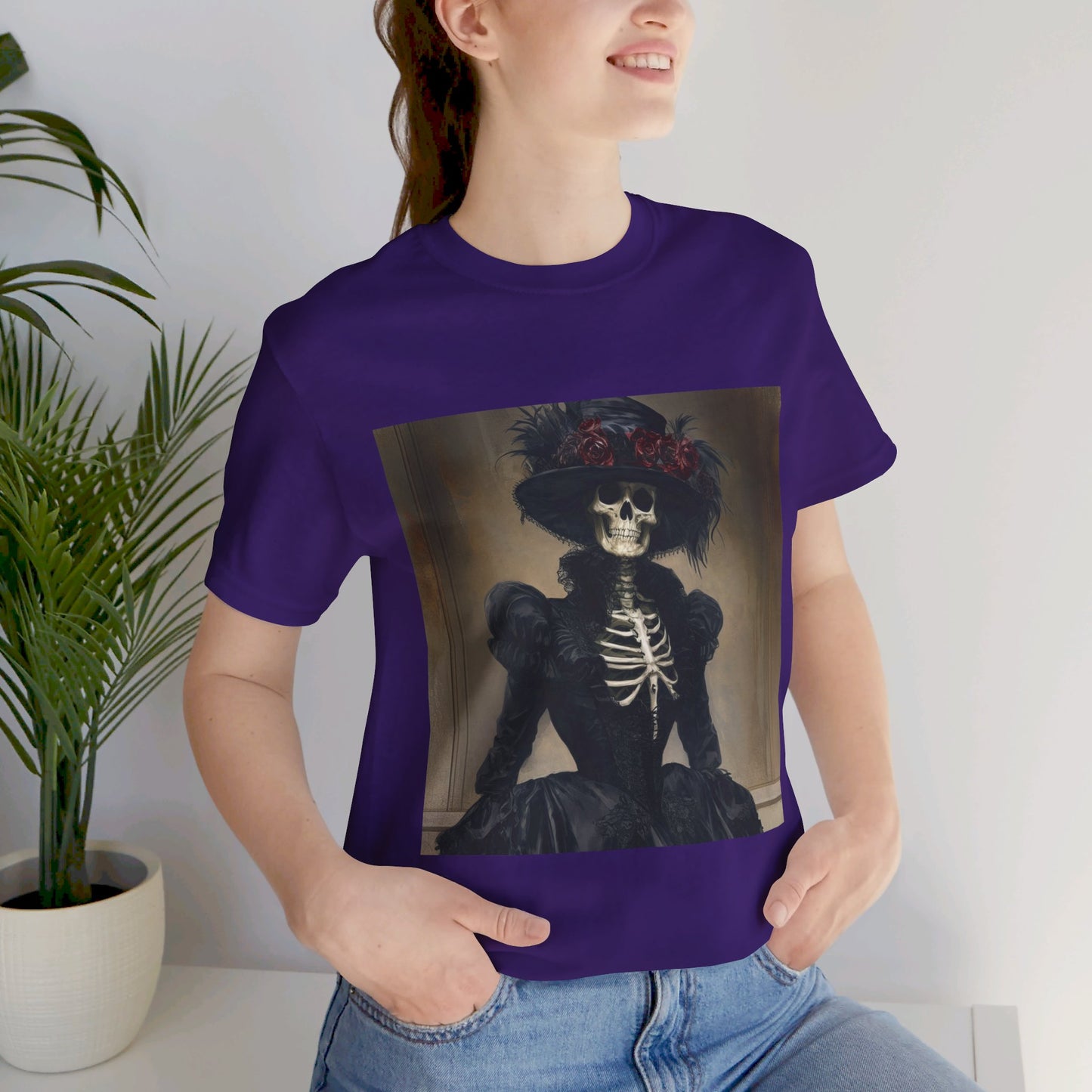 Creepy victorian Skeleton Unisex Jersey Short Sleeve Tee