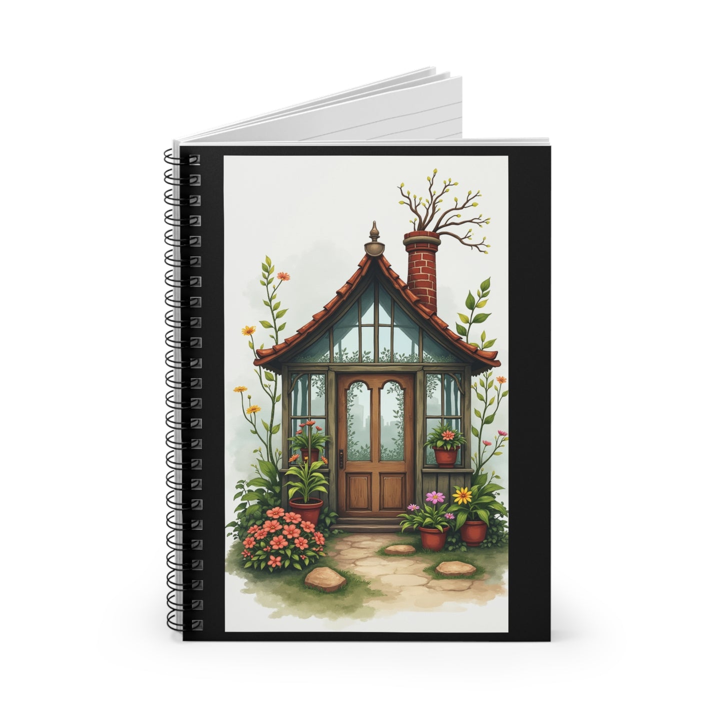 Charming Greenhouse Spiral Notebook - Ruled Lined Journal for Nature Lovers