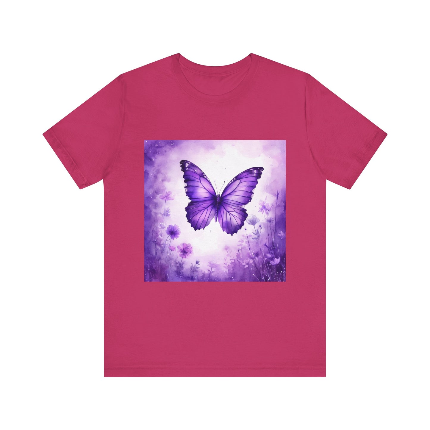 Lavender Flutter Unisex Short Sleeve Tee - Nature Inspired T-Shirt for Relaxed Days