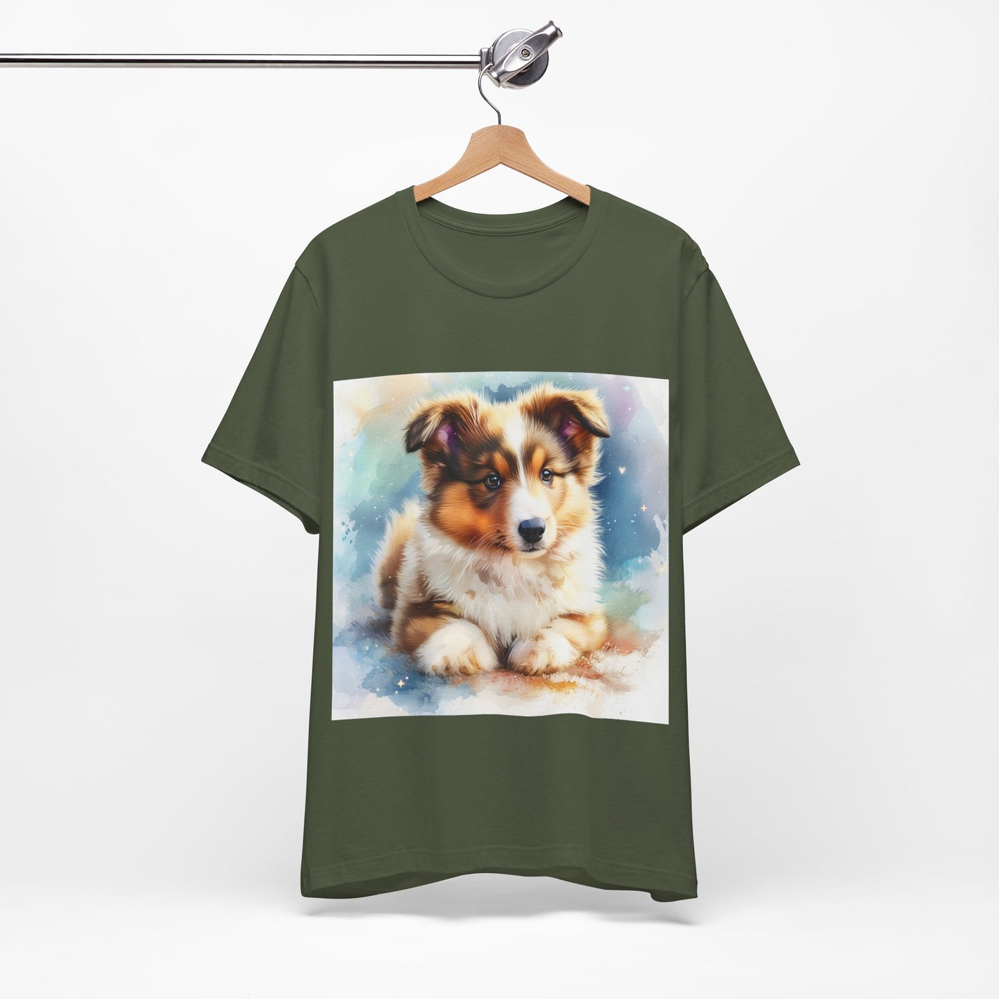 Watercolor Shetland Sheepdog Unisex Jersey Short Sleeve Tee
