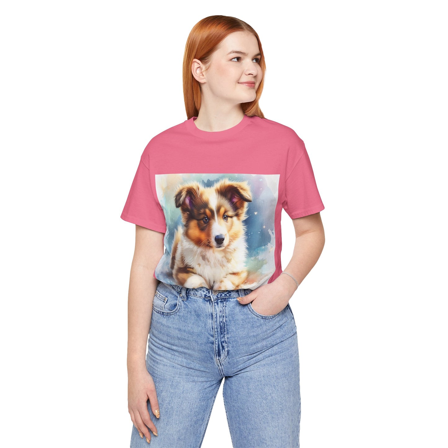 Watercolor Shetland Sheepdog Unisex Jersey Short Sleeve Tee