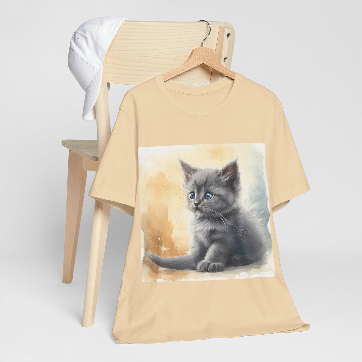 Fluffy Gray Kitten Unisex Jersey Short Sleeve Tee
