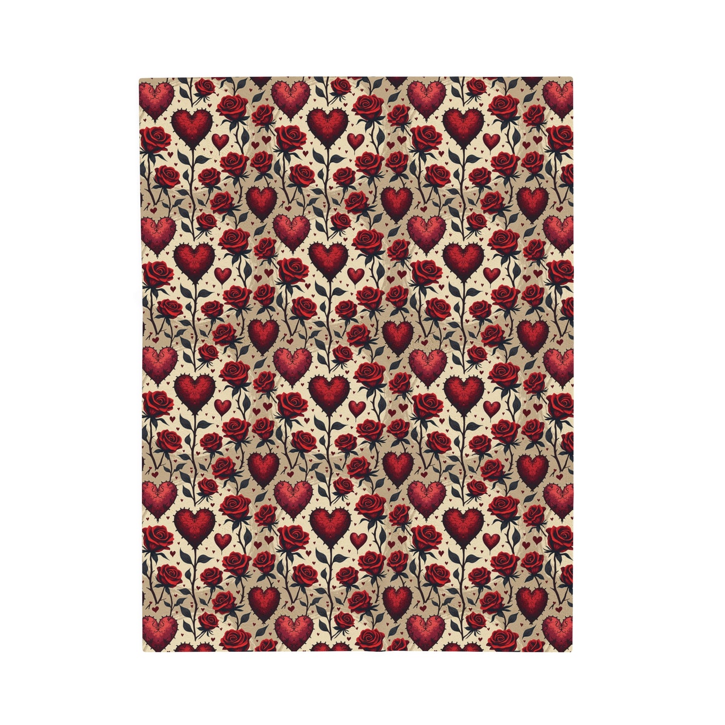 Gothic Tattoo Style Valentines Velveteen Plush Blanket