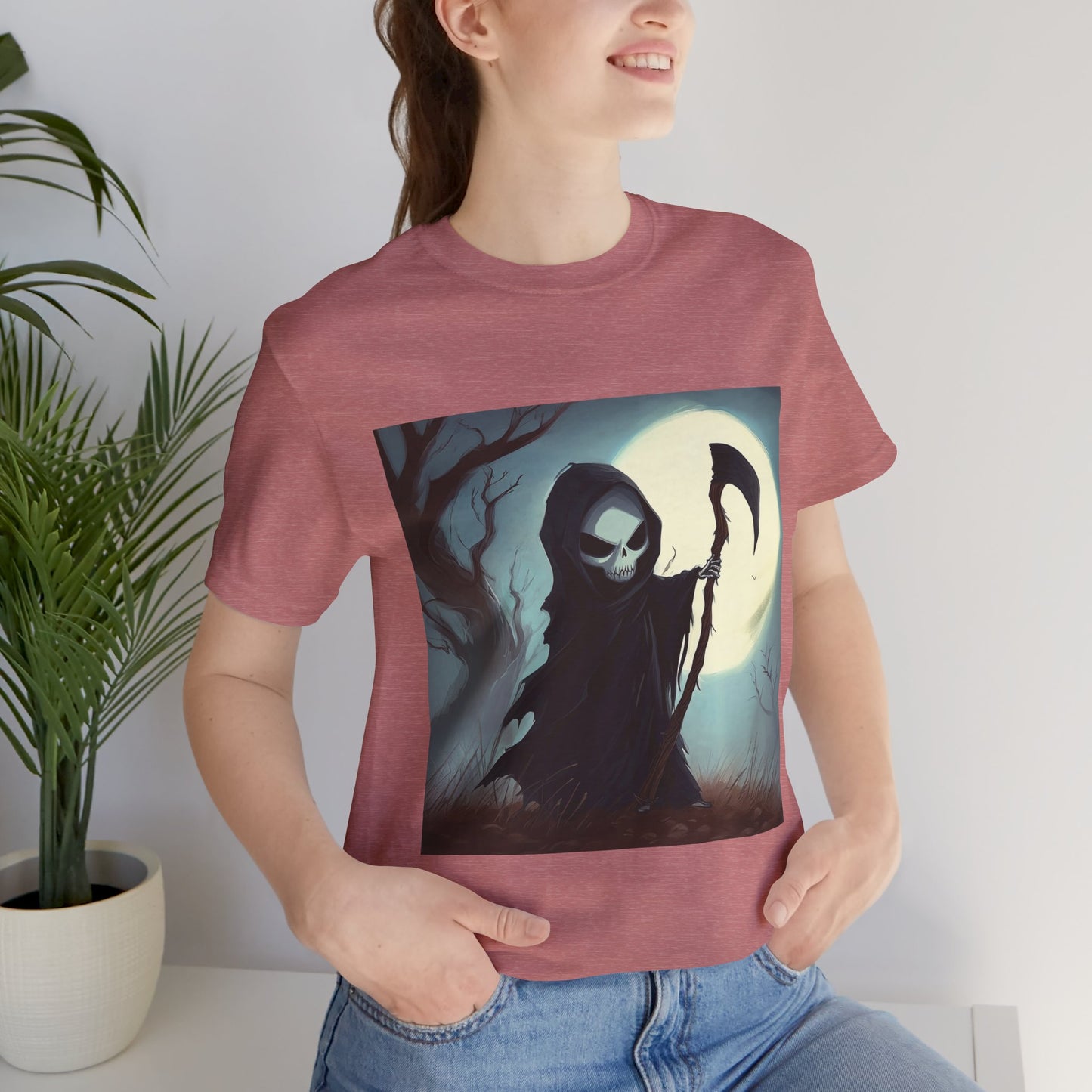 Dark Cute Grim Reaper Unisex Jersey Short Sleeve Tee