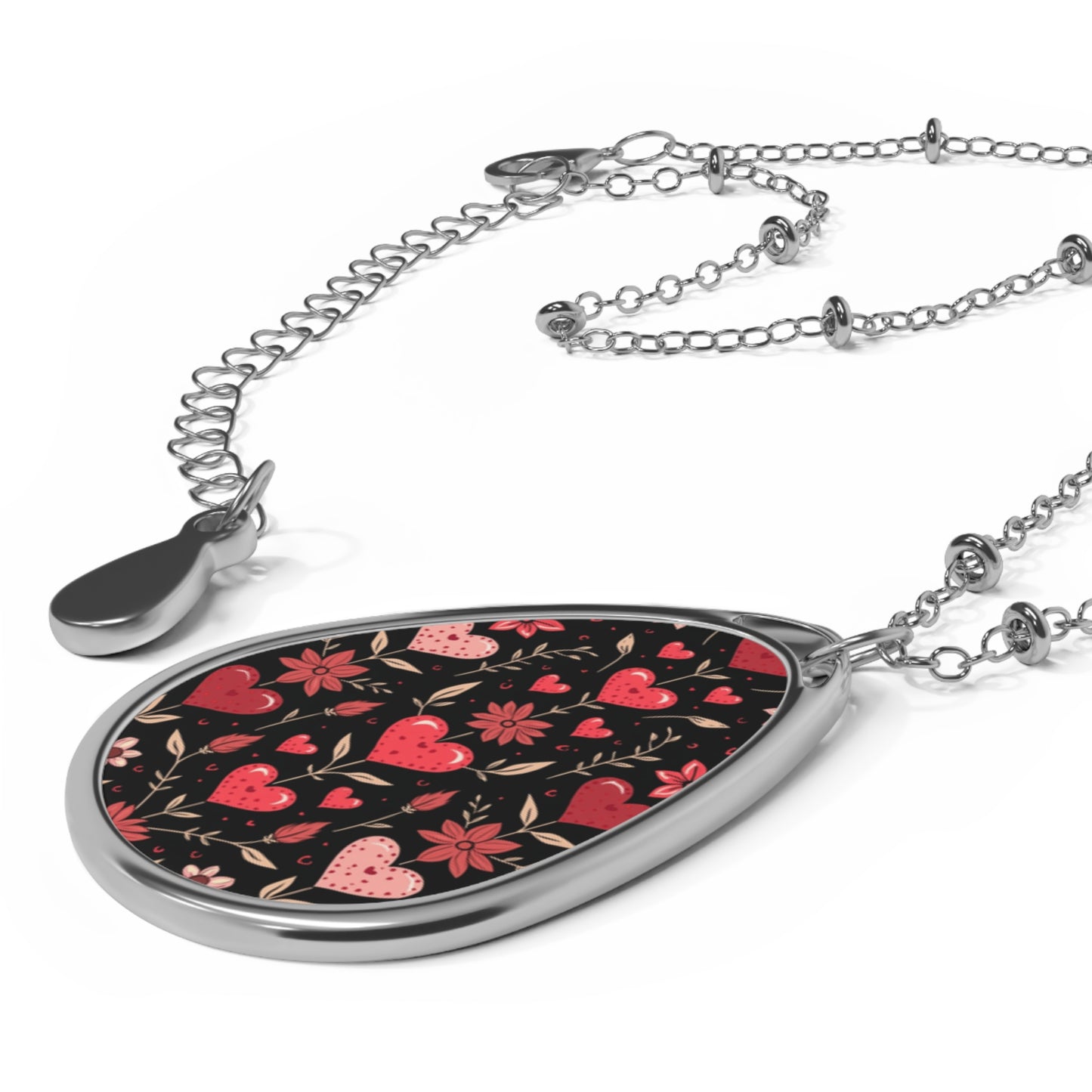 Sweetheart Blooms Oval Necklace