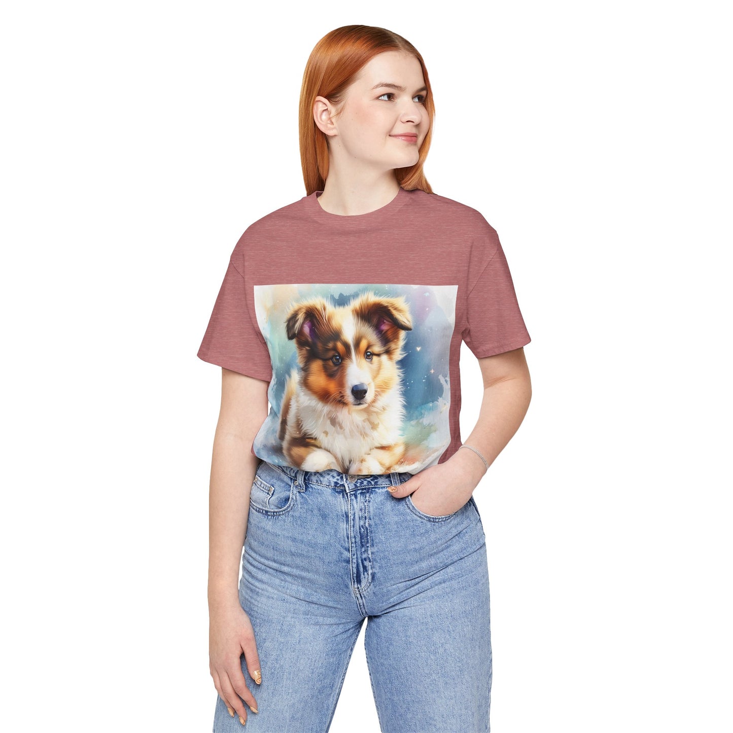 Watercolor Shetland Sheepdog Unisex Jersey Short Sleeve Tee