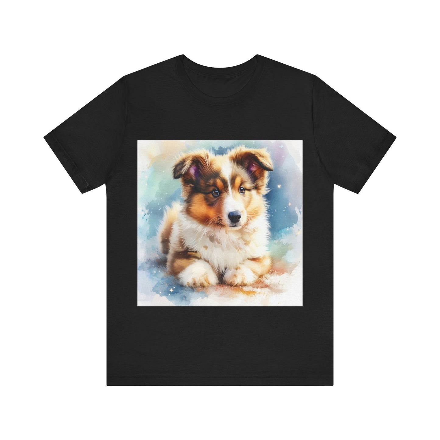 Watercolor Shetland Sheepdog Unisex Jersey Short Sleeve Tee
