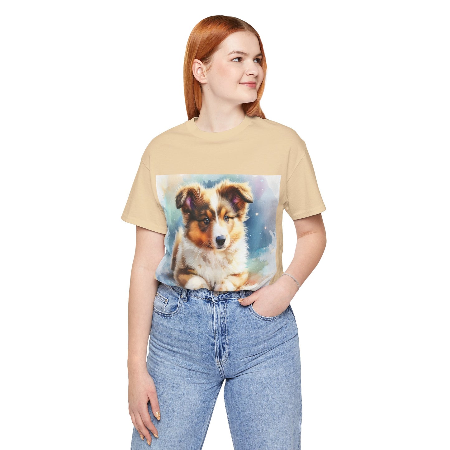 Watercolor Shetland Sheepdog Unisex Jersey Short Sleeve Tee