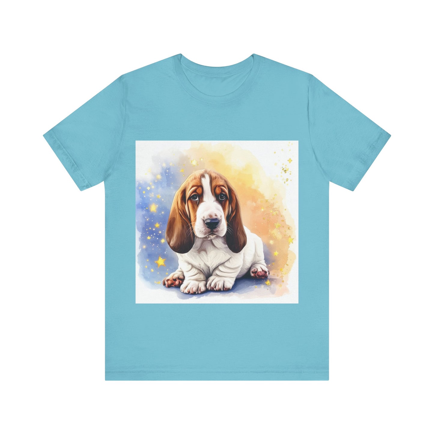 Watercolor Basset Hound Unisex Jersey Short Sleeve Tee