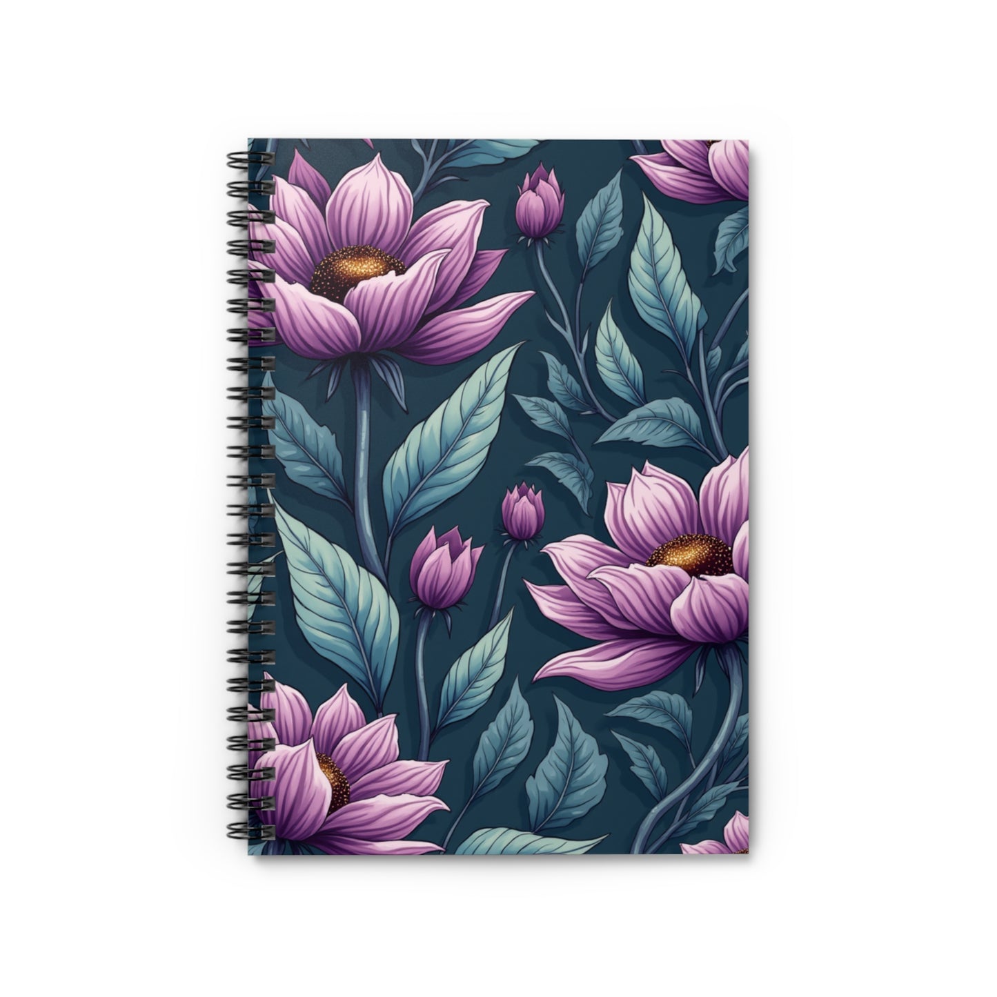 Bright Pointed Flowers Spiral Notebook - Ruled Lines for Nature Lovers