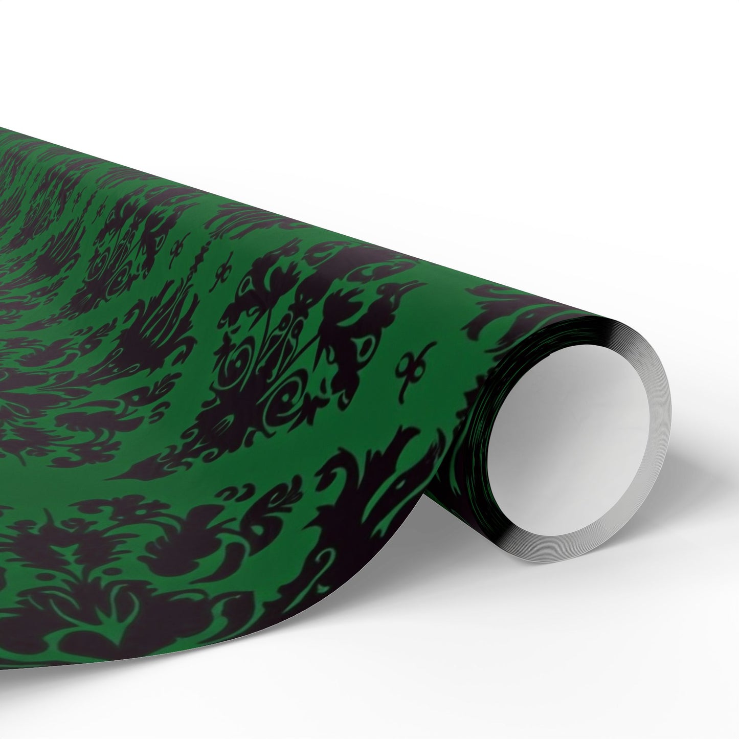 Green and Black Victorian Damask Wrapping Papers