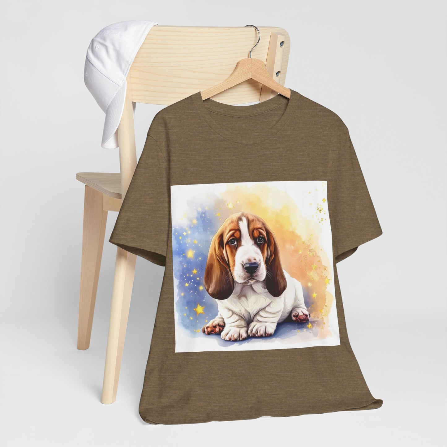 Watercolor Basset Hound Unisex Jersey Short Sleeve Tee
