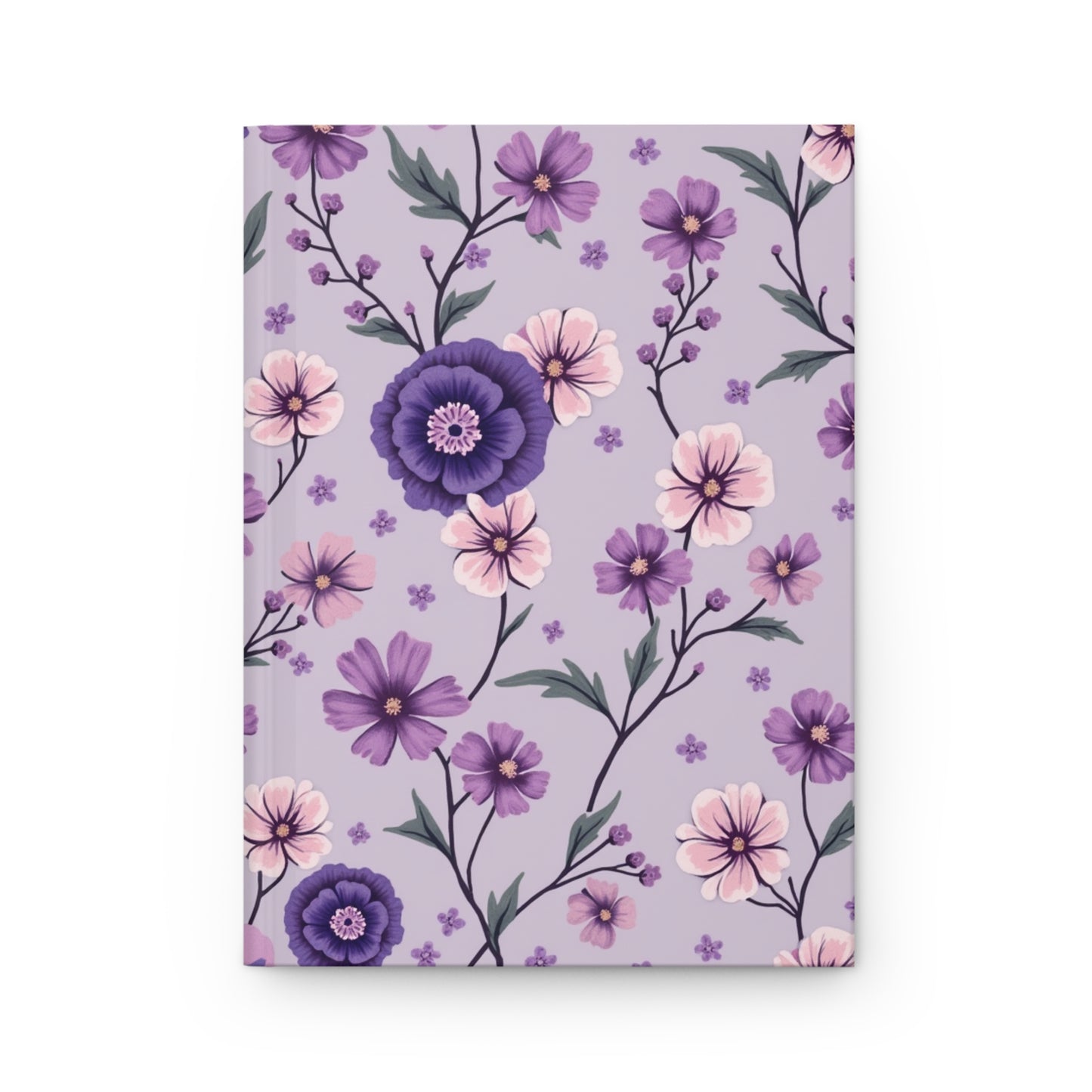 Purple Spring Floral Hardcover Journal - Elegant Matte Finish for Daily Thoughts and Reflections
