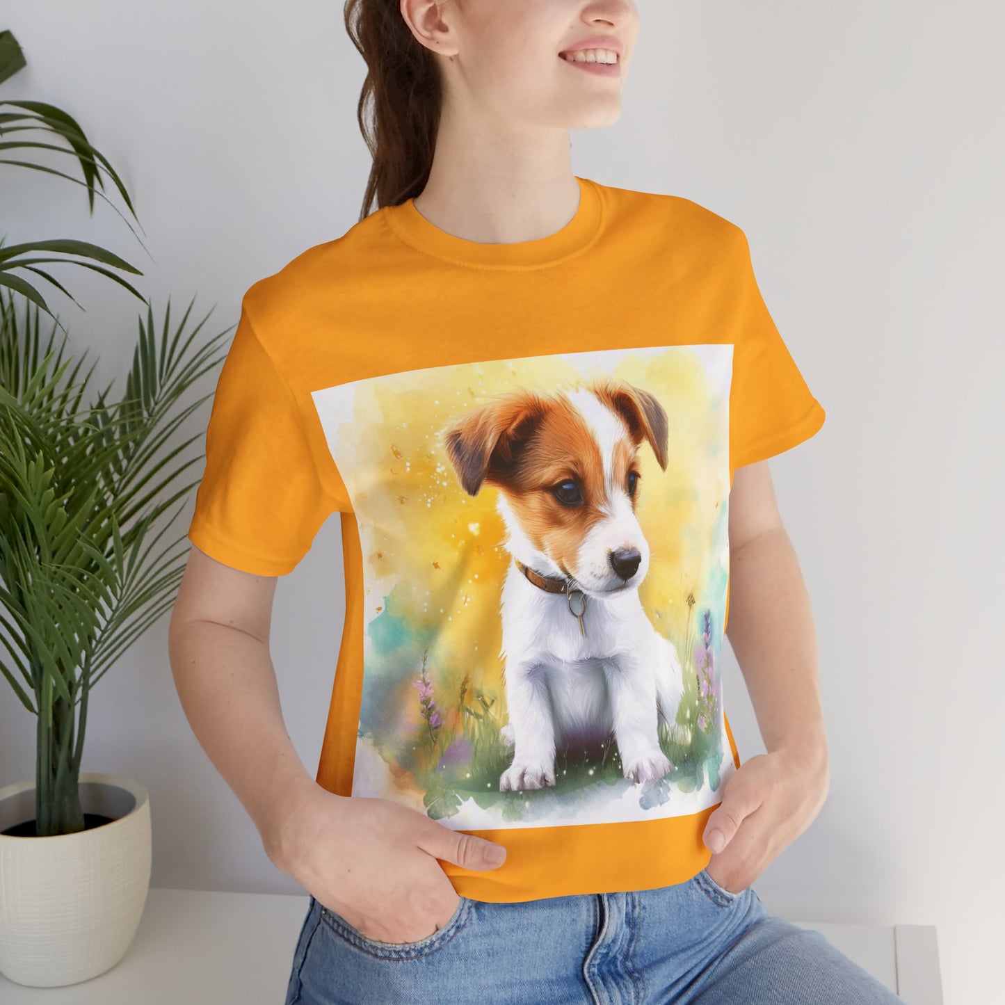 Fuzzy Jack Russell Unisex Jersey Short Sleeve Tee