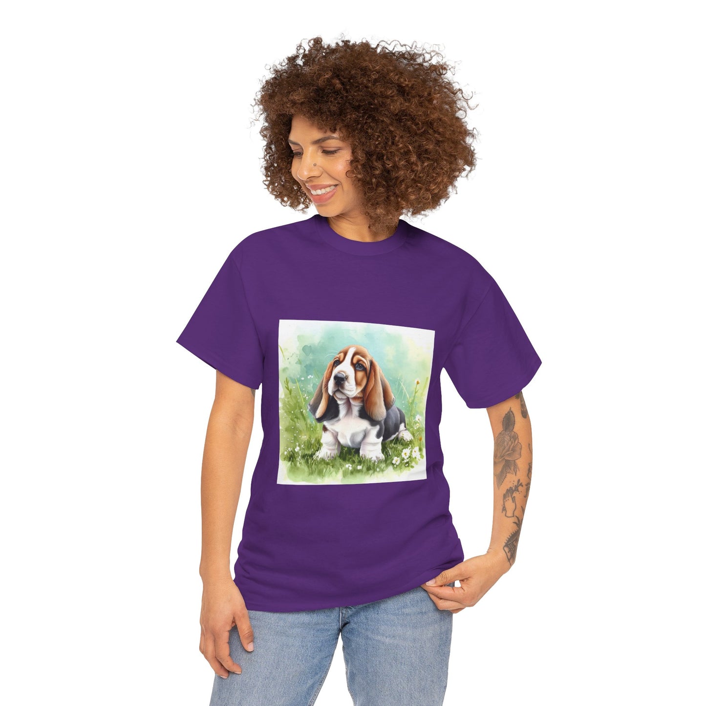 Basset Hound Unisex Heavy Cotton Tee