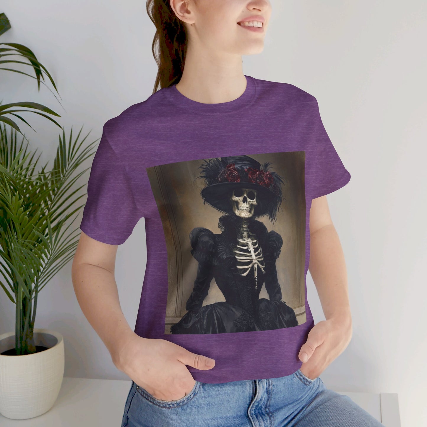 Creepy victorian Skeleton Unisex Jersey Short Sleeve Tee