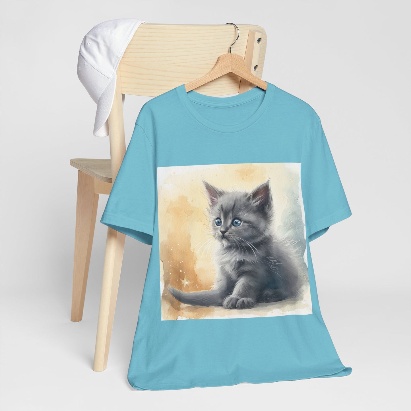 Fluffy Gray Kitten Unisex Jersey Short Sleeve Tee