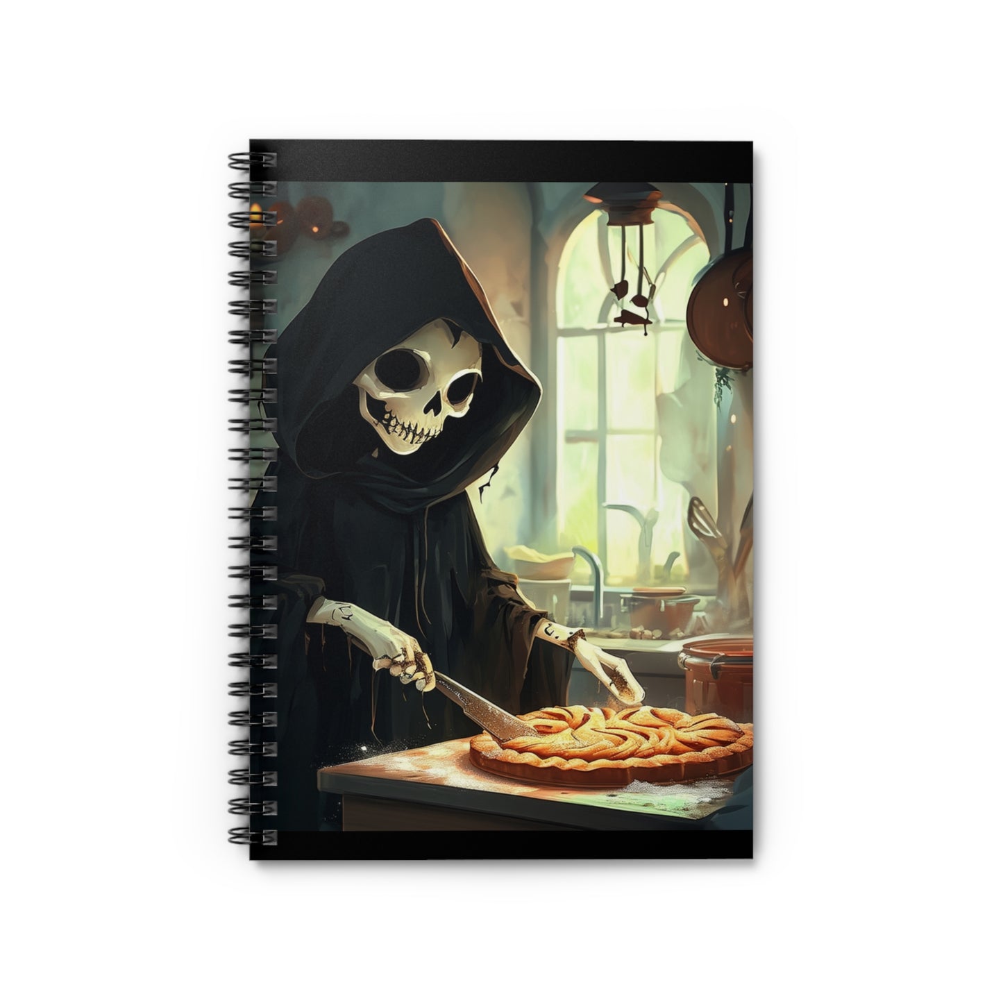 Spooky Grim Reaper Cooking Spiral Notebook - Perfect for Halloween and Food Lovers