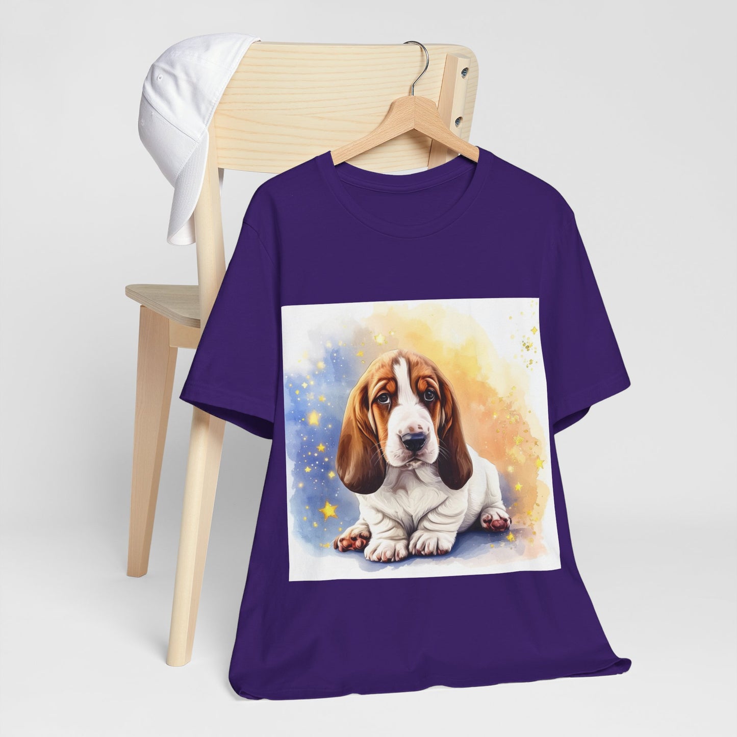 Watercolor Basset Hound Unisex Jersey Short Sleeve Tee
