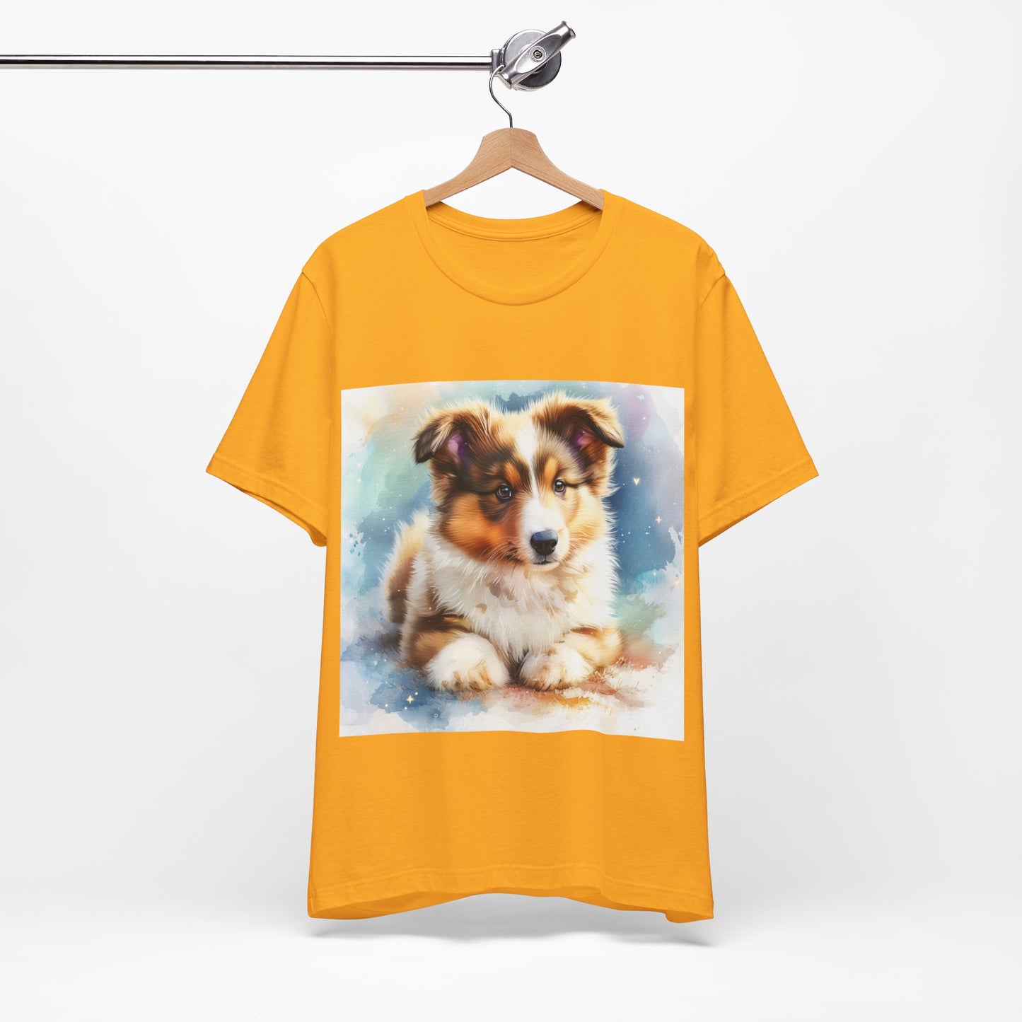 Watercolor Shetland Sheepdog Unisex Jersey Short Sleeve Tee