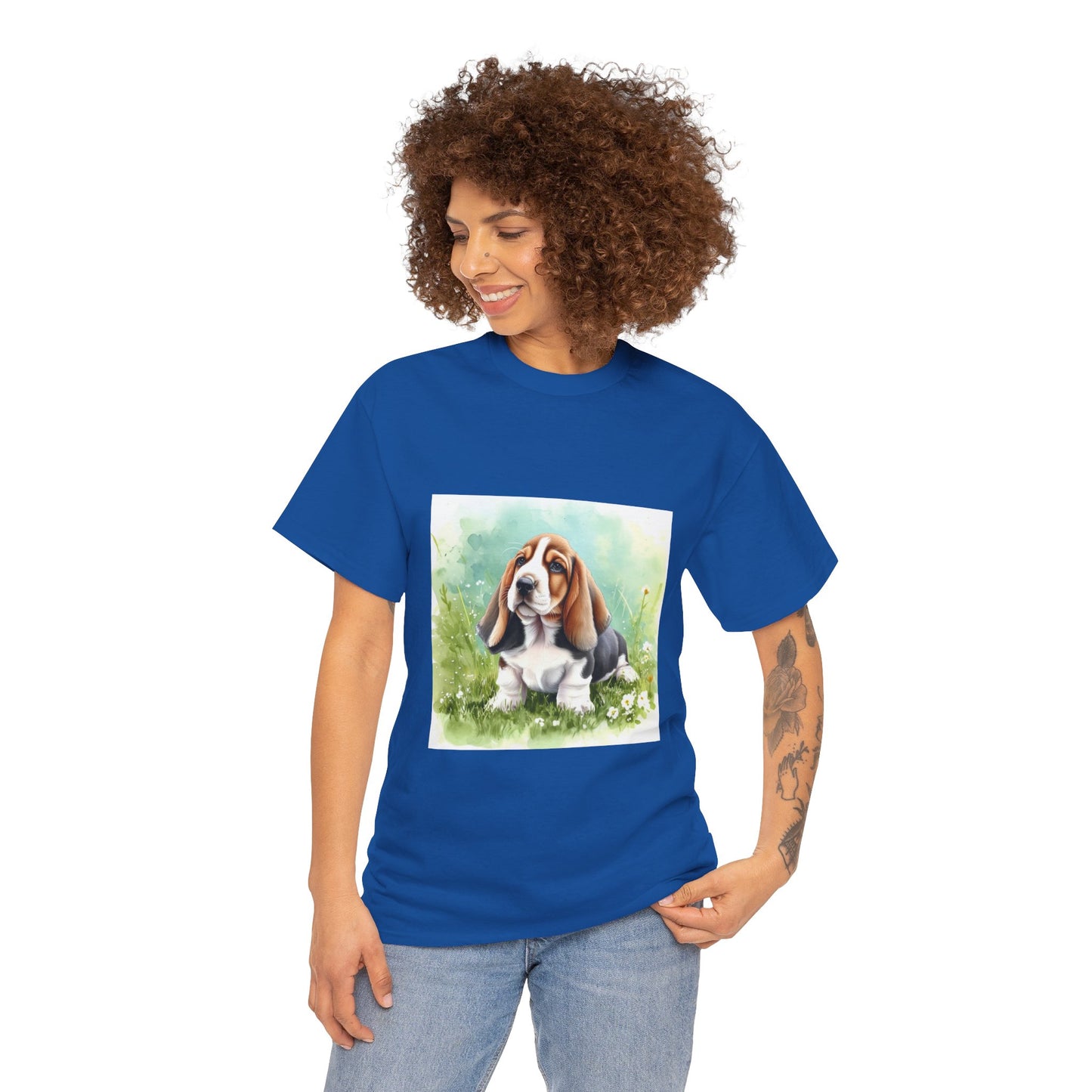 Basset Hound Unisex Heavy Cotton Tee