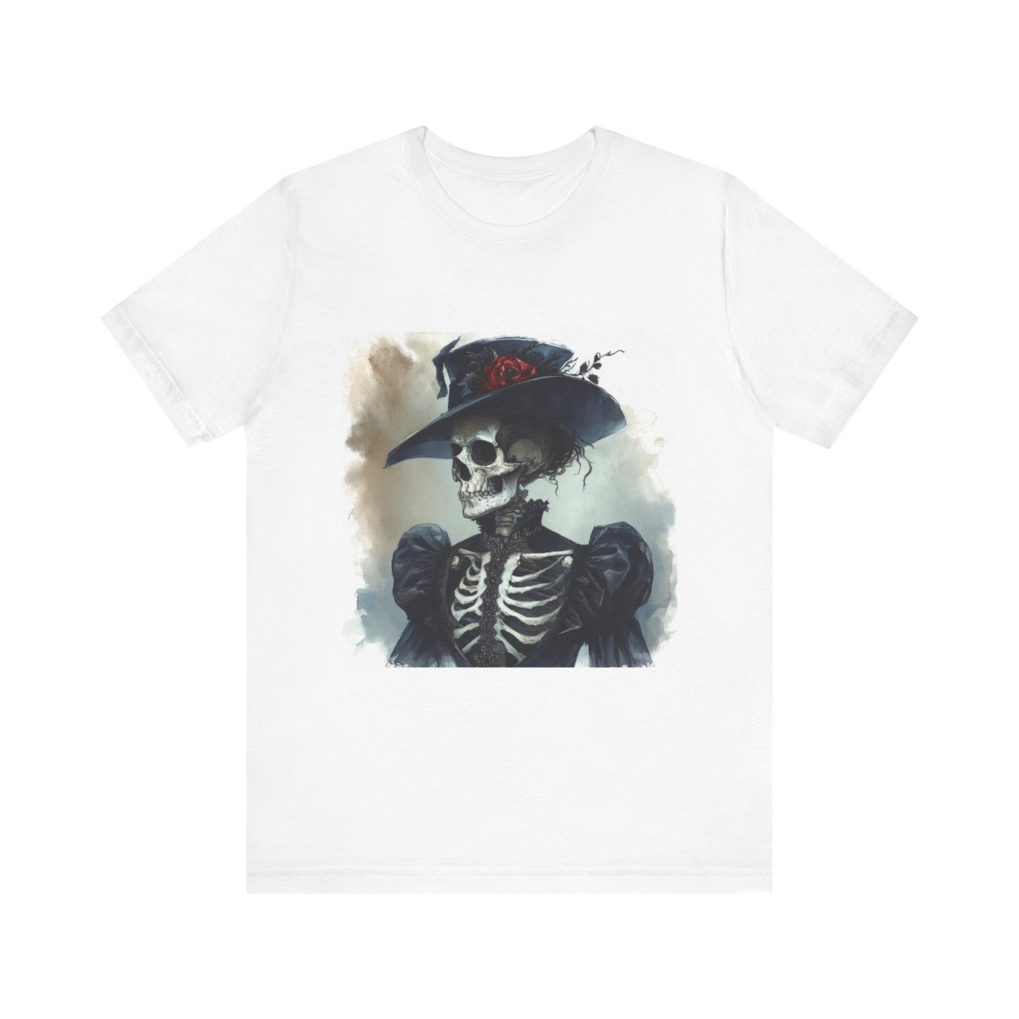 Rose Hat Skeleton Unisex Jersey Short Sleeve Tee