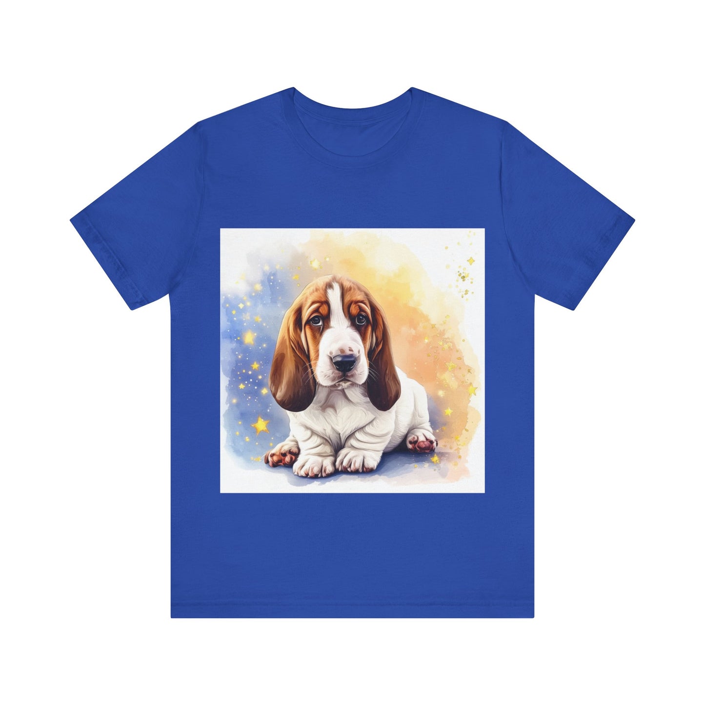 Watercolor Basset Hound Unisex Jersey Short Sleeve Tee