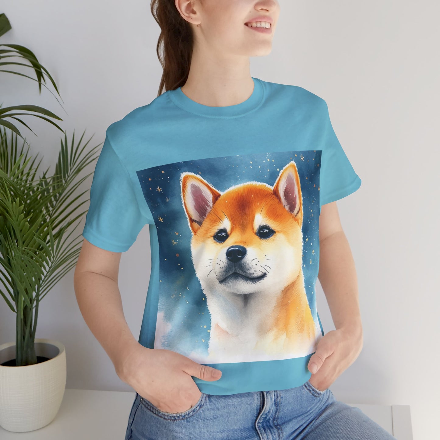 Starry Shiba Inu Unisex Jersey Short Sleeve Tee