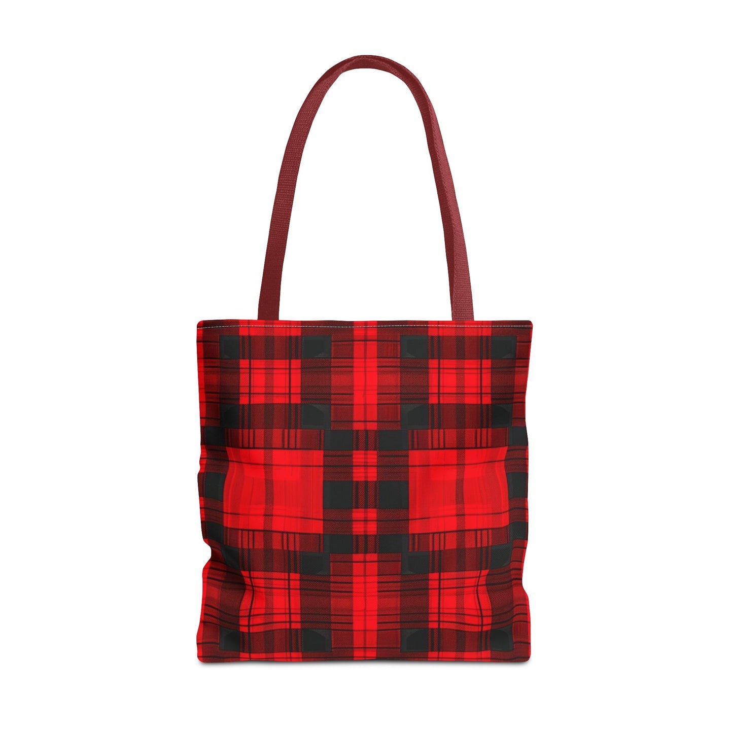 Red and Black Plaid Pattern Tote Bag (AOP)