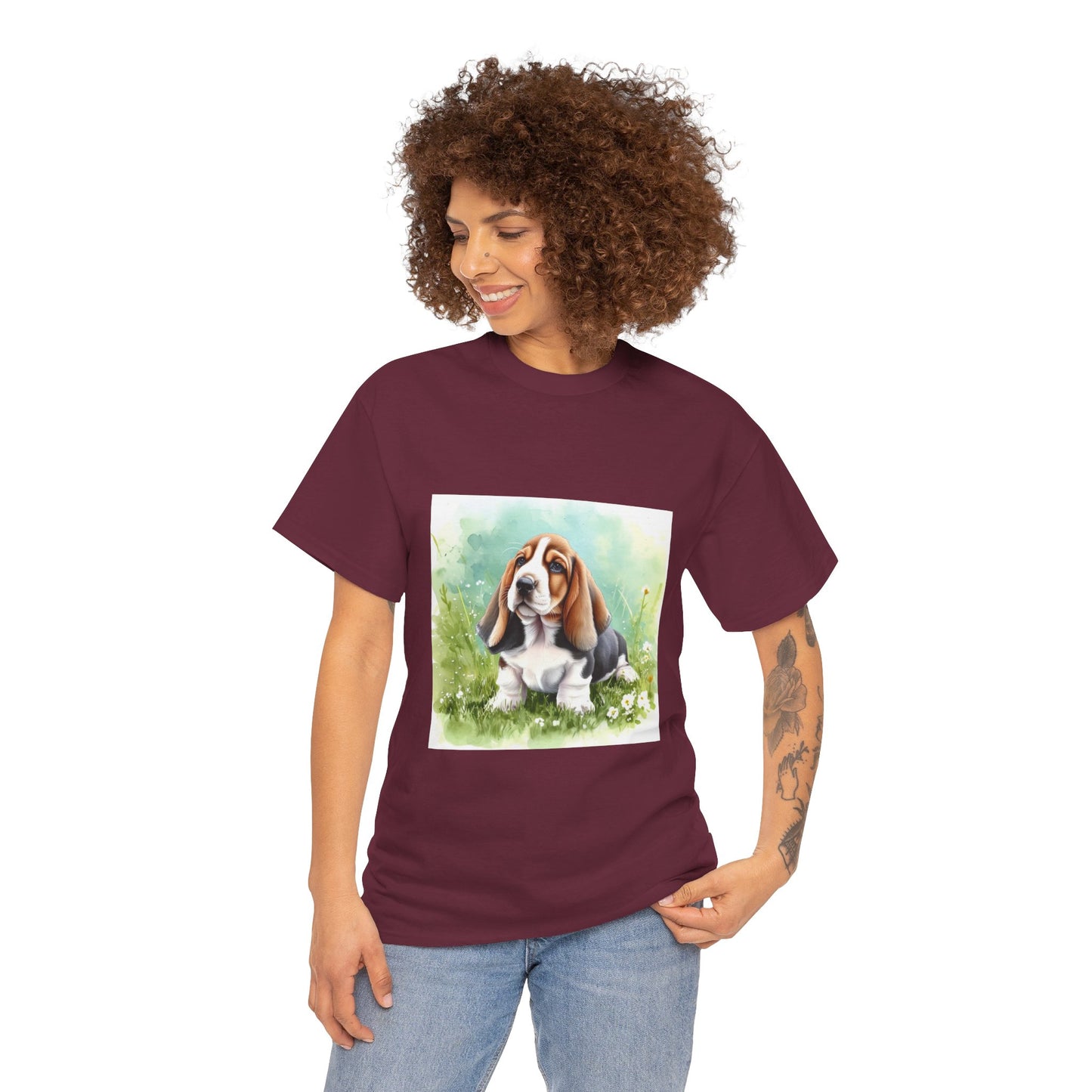 Basset Hound Unisex Heavy Cotton Tee