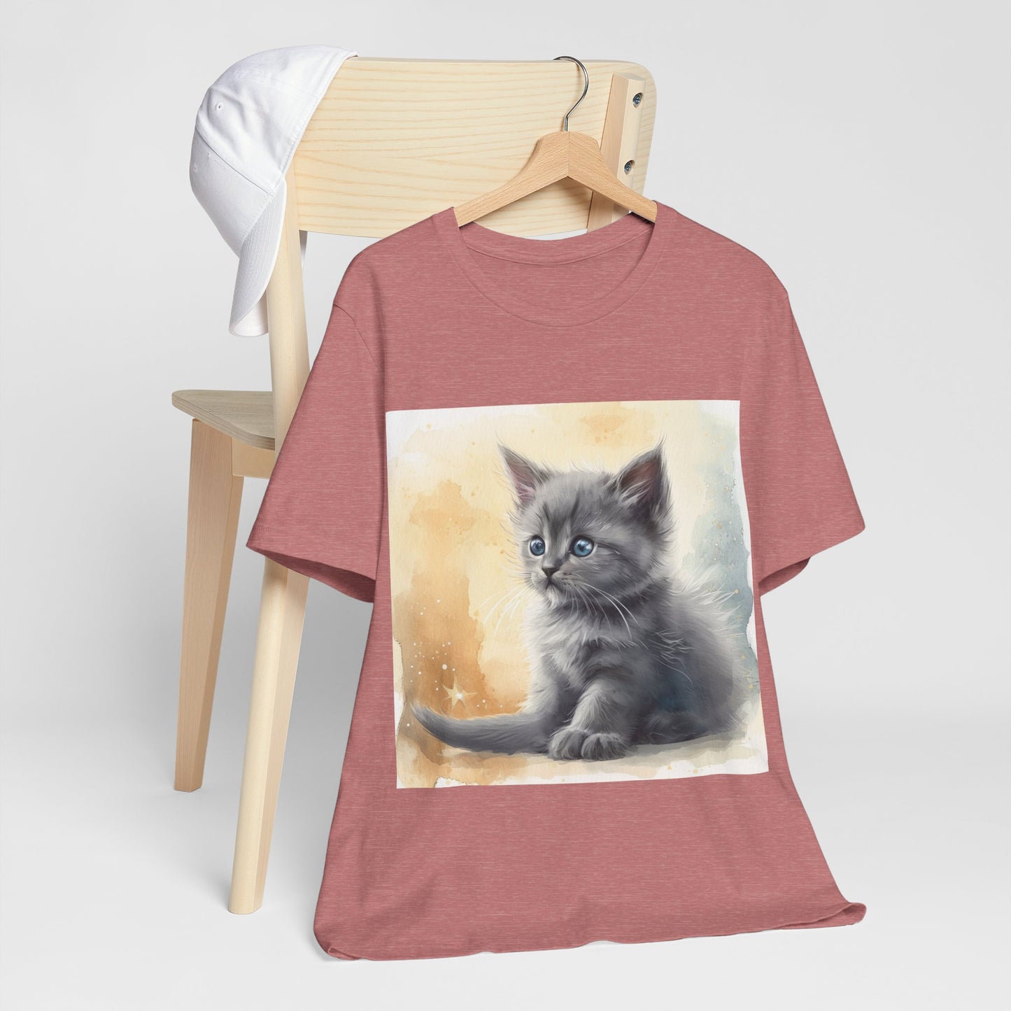 Fluffy Gray Kitten Unisex Jersey Short Sleeve Tee