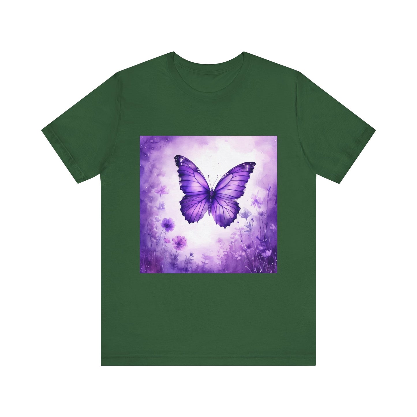 Lavender Flutter Unisex Short Sleeve Tee - Nature Inspired T-Shirt for Relaxed Days