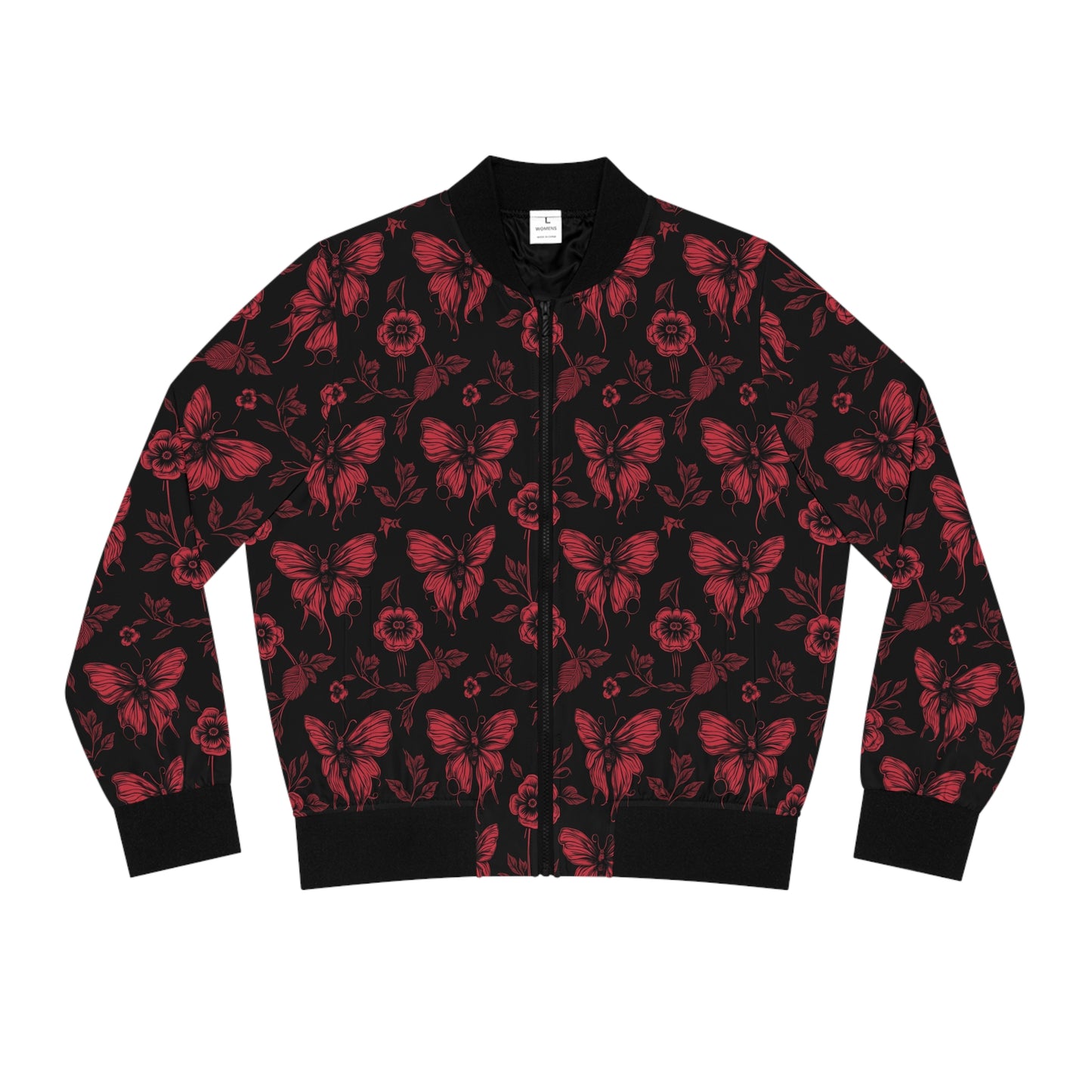 Women's Floral Butterfly Bomber Jacket