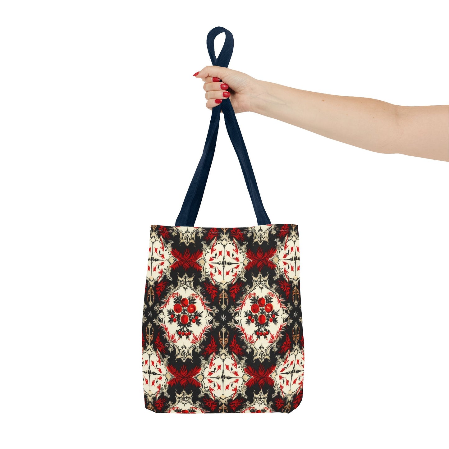 Dark Poinsettia Pattern Tote Bag (AOP)