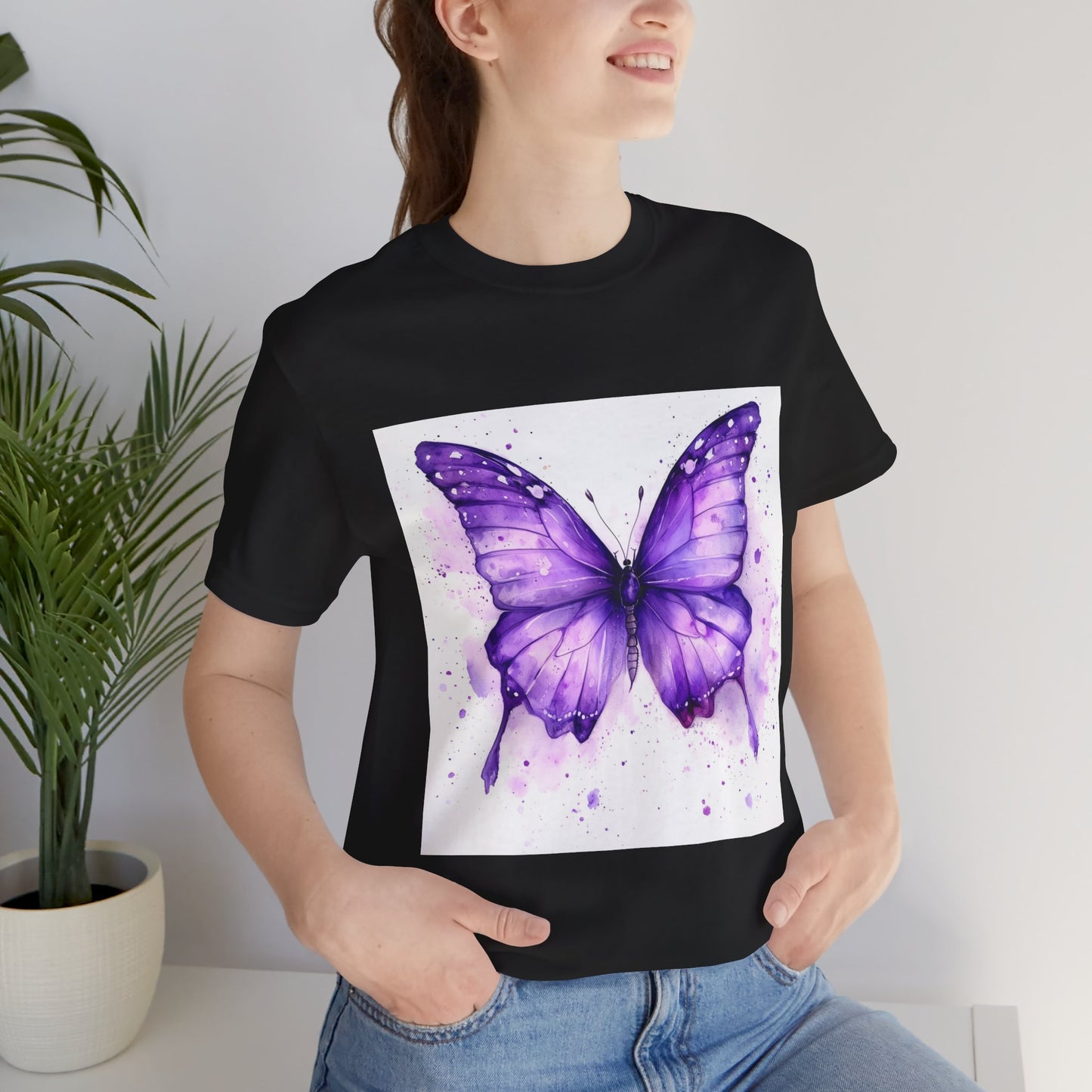 Purple Butterfly Dreams Unisex Jersey Tee - Inspirational Garden Apparel