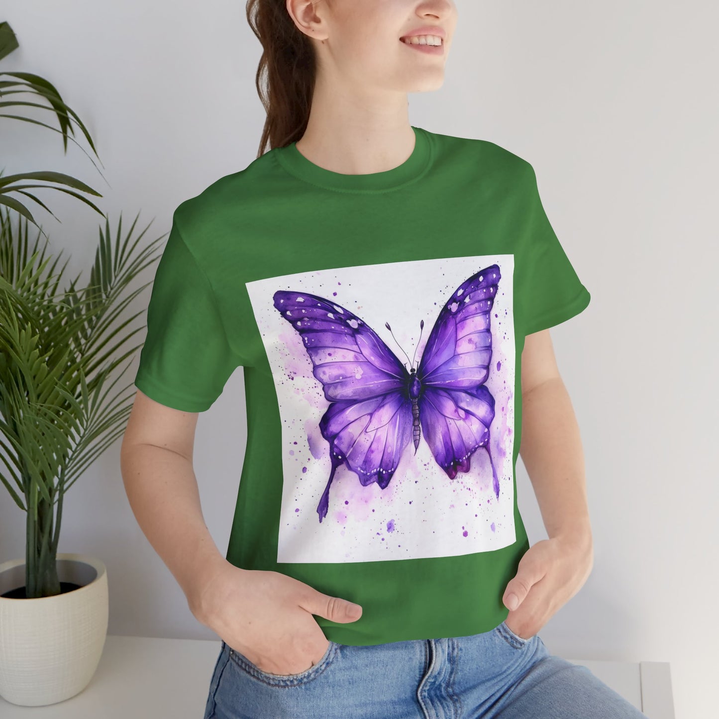 Purple Butterfly Dreams Unisex Jersey Tee - Inspirational Garden Apparel