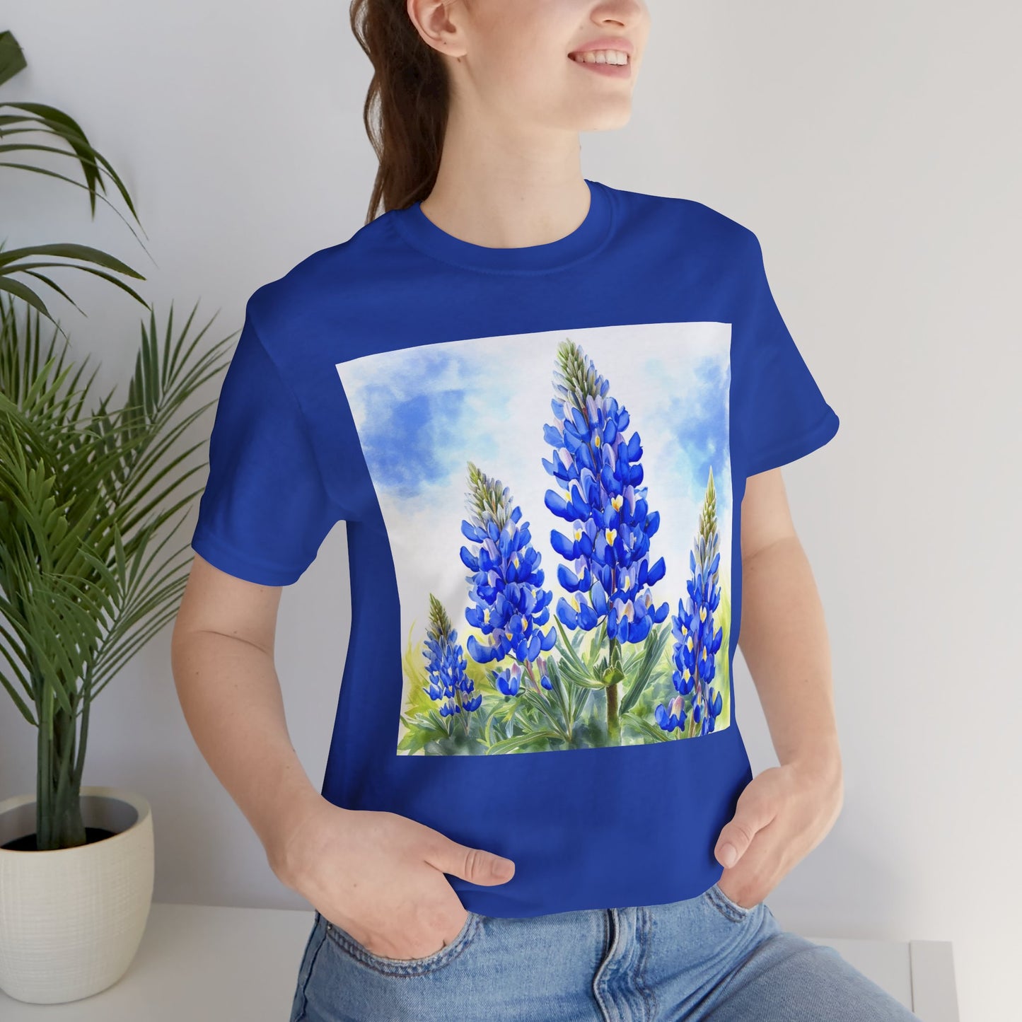 Bluebonnet Fields Unisex Jersey Short Sleeve Tee - Nature Inspired Botanical Art