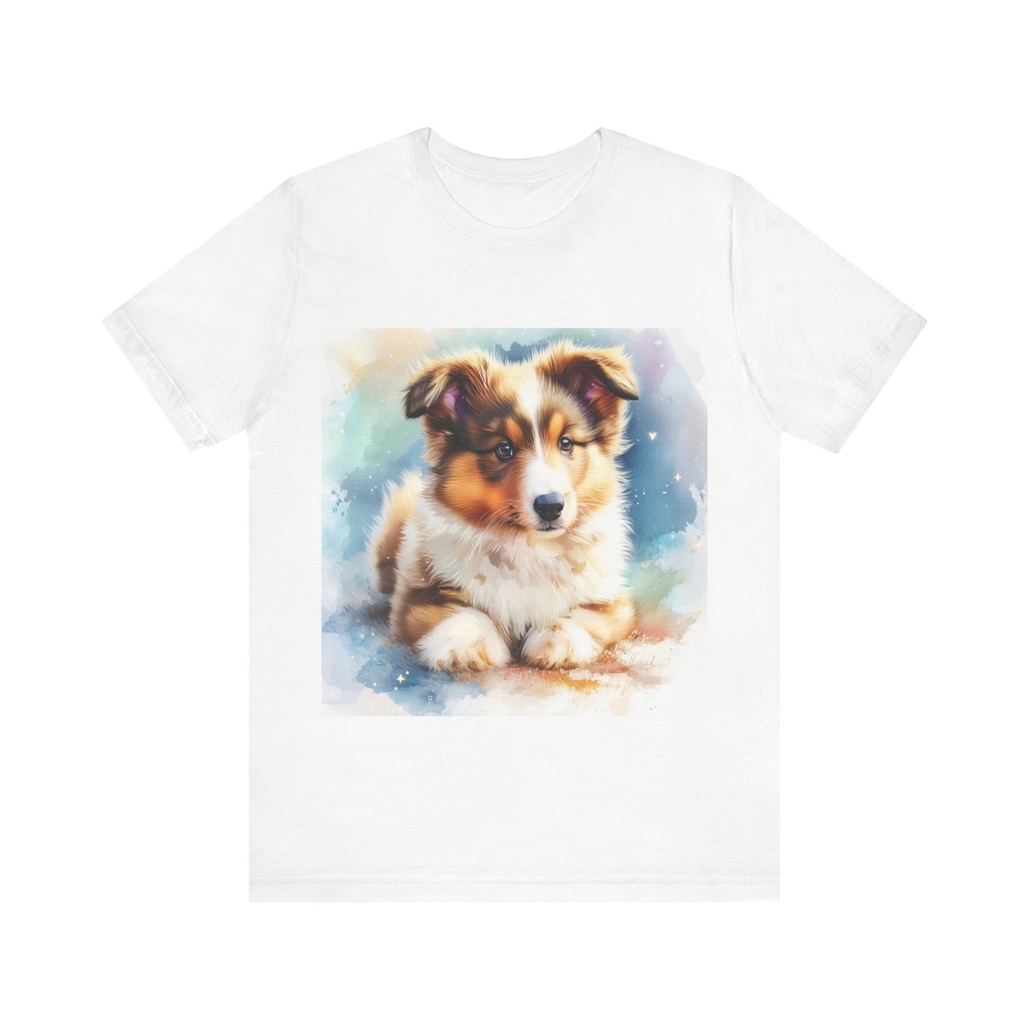 Watercolor Shetland Sheepdog Unisex Jersey Short Sleeve Tee