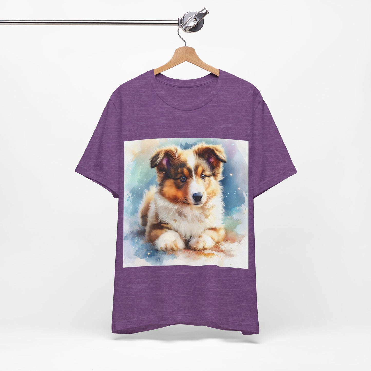 Watercolor Shetland Sheepdog Unisex Jersey Short Sleeve Tee