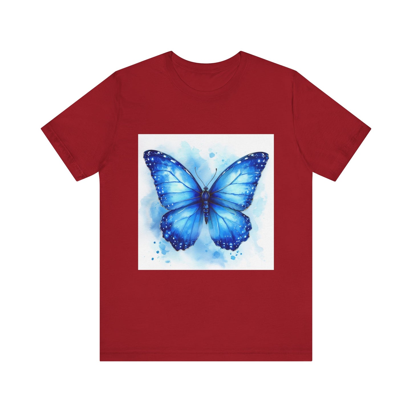 Blue Watercolor Butterfly Unisex Jersey Tee - Nature Inspired T-Shirt