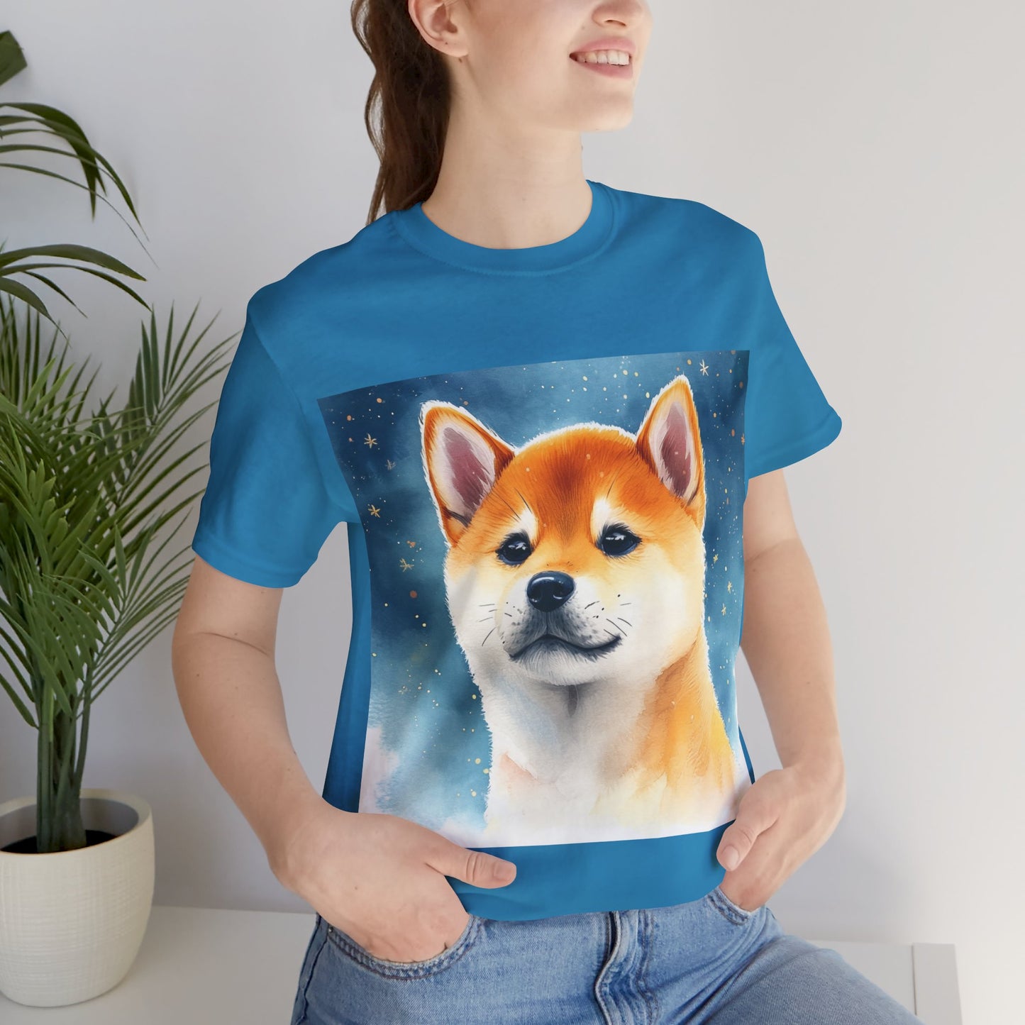 Starry Shiba Inu Unisex Jersey Short Sleeve Tee