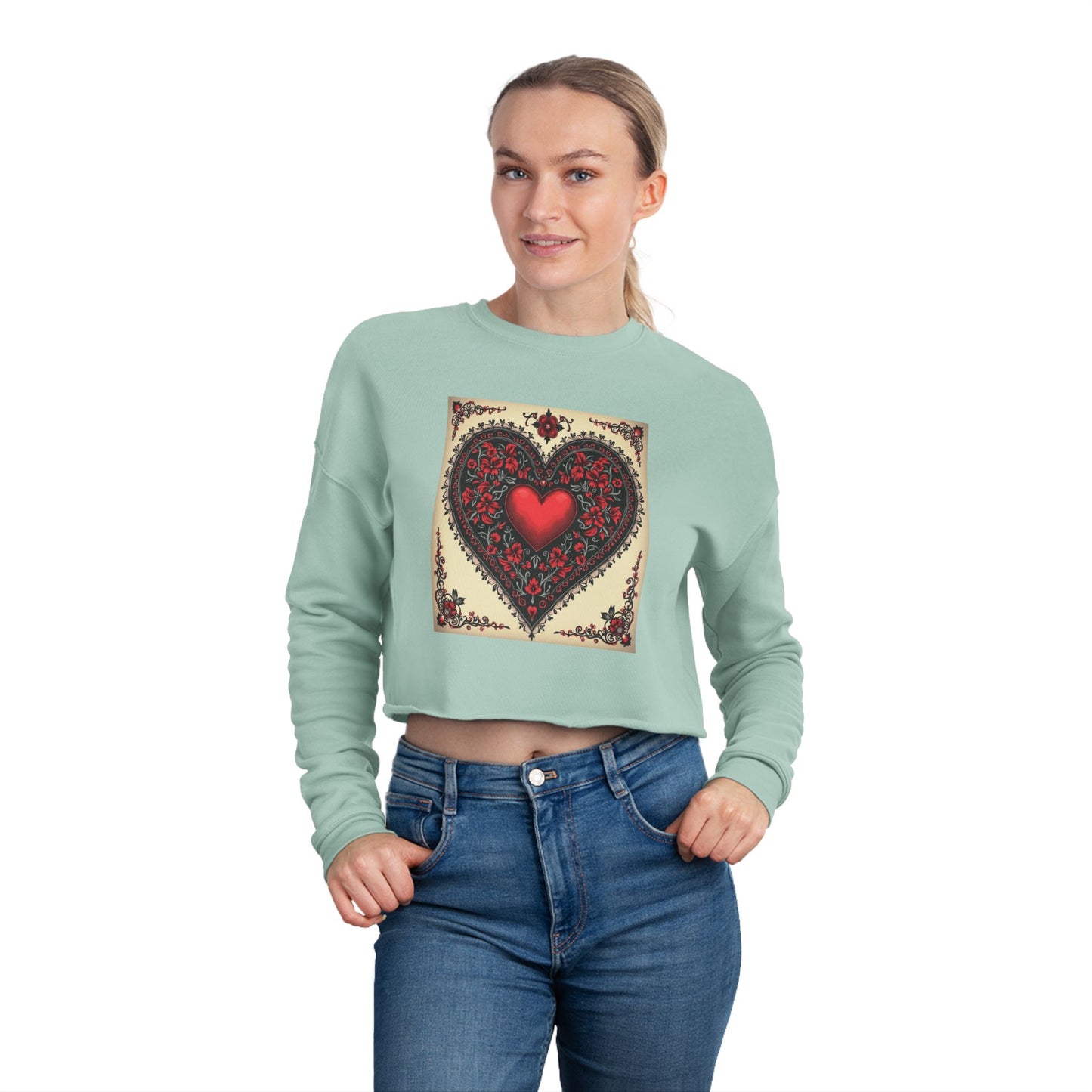 Midnight Love Women's Cropped Sweatshirt