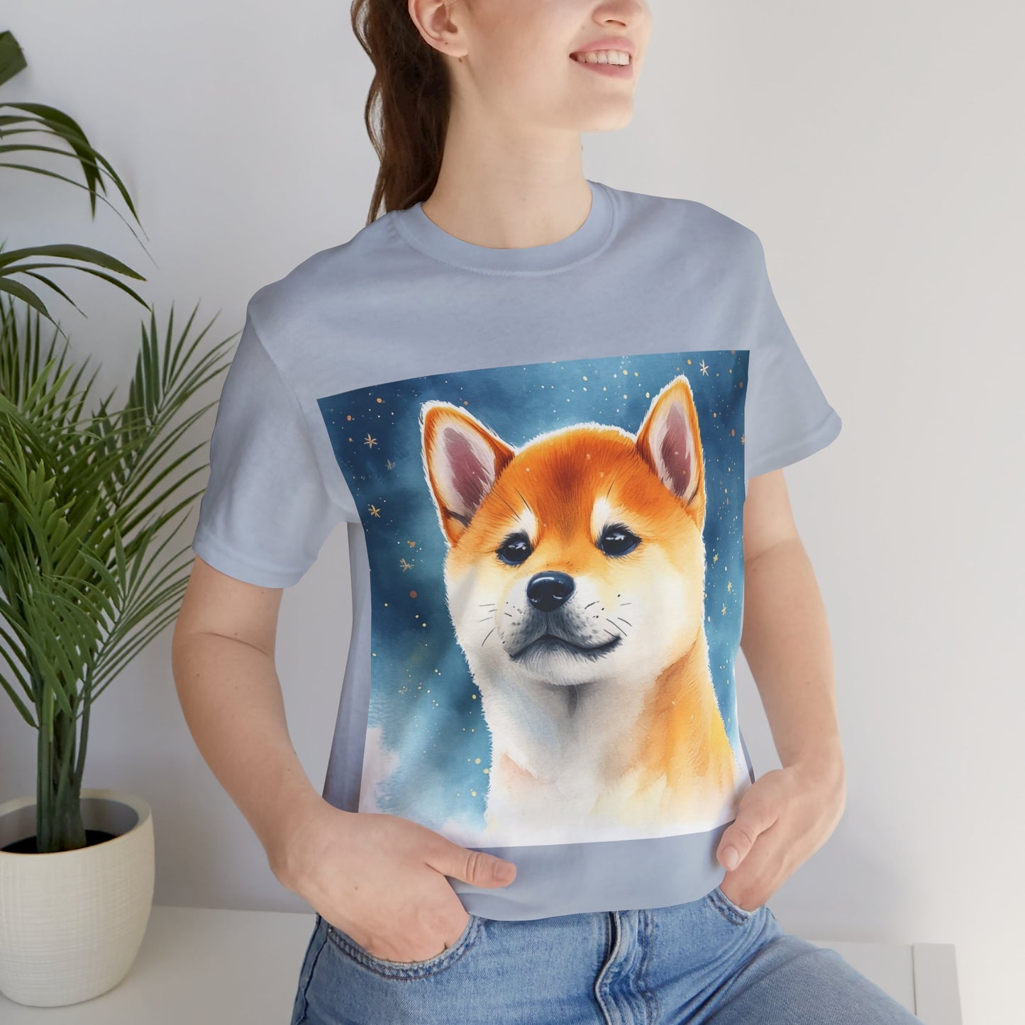 Starry Shiba Inu Unisex Jersey Short Sleeve Tee