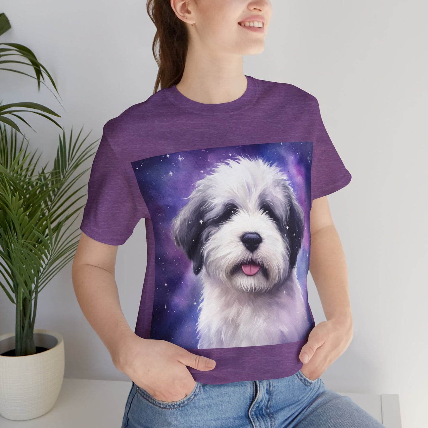 Galaxy Old English Sheepdog Unisex Jersey Short Sleeve Tee