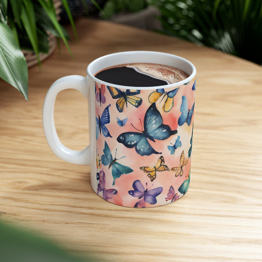 Fluttering Butterflies Ceramic Mug, 11oz