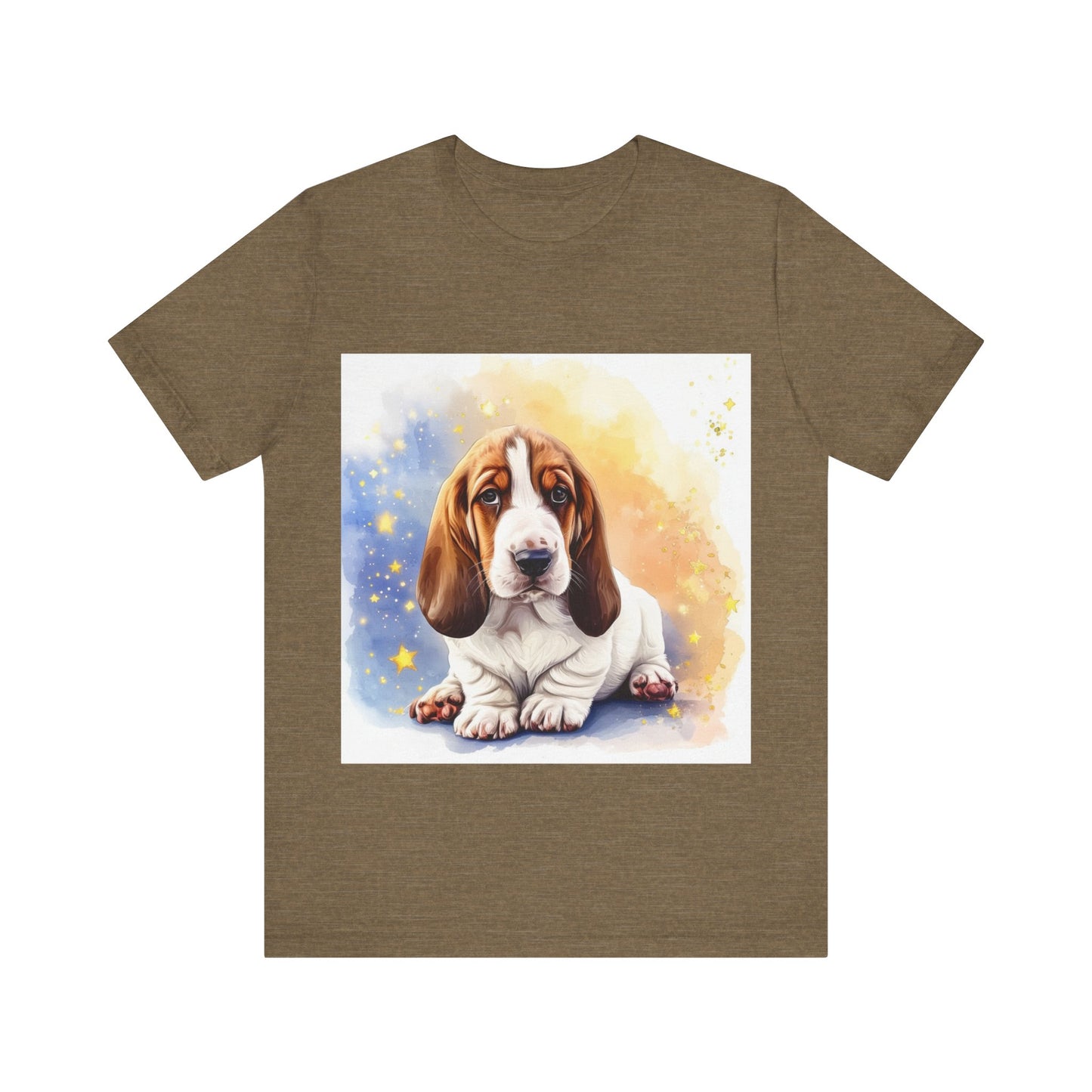 Watercolor Basset Hound Unisex Jersey Short Sleeve Tee