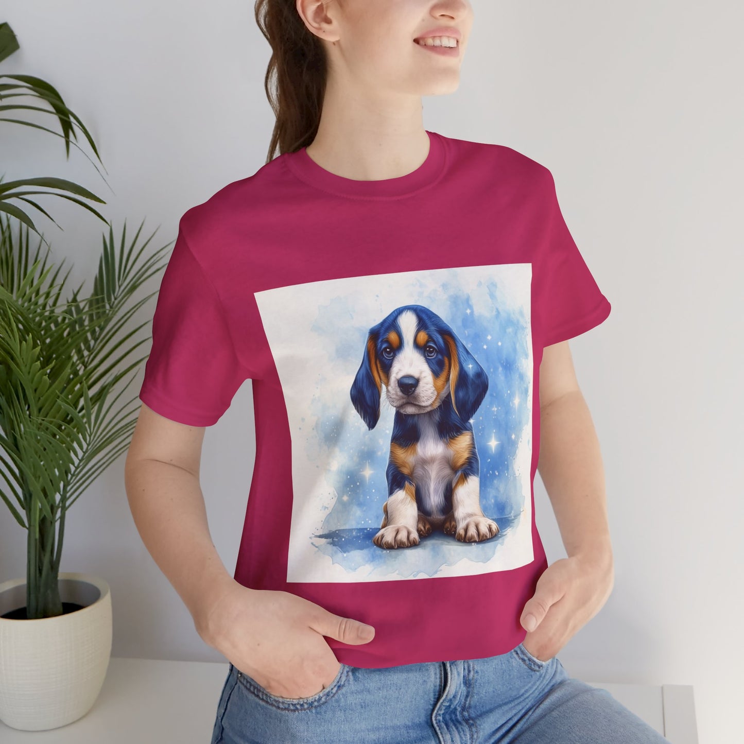 Blue Tick Puppy Unisex Jersey Short Sleeve Tee