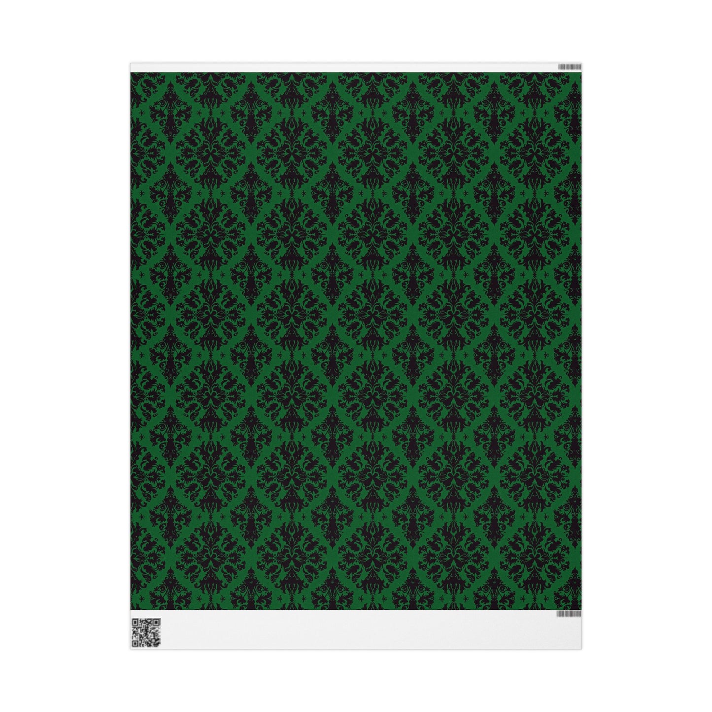 Green and Black Victorian Damask Wrapping Papers