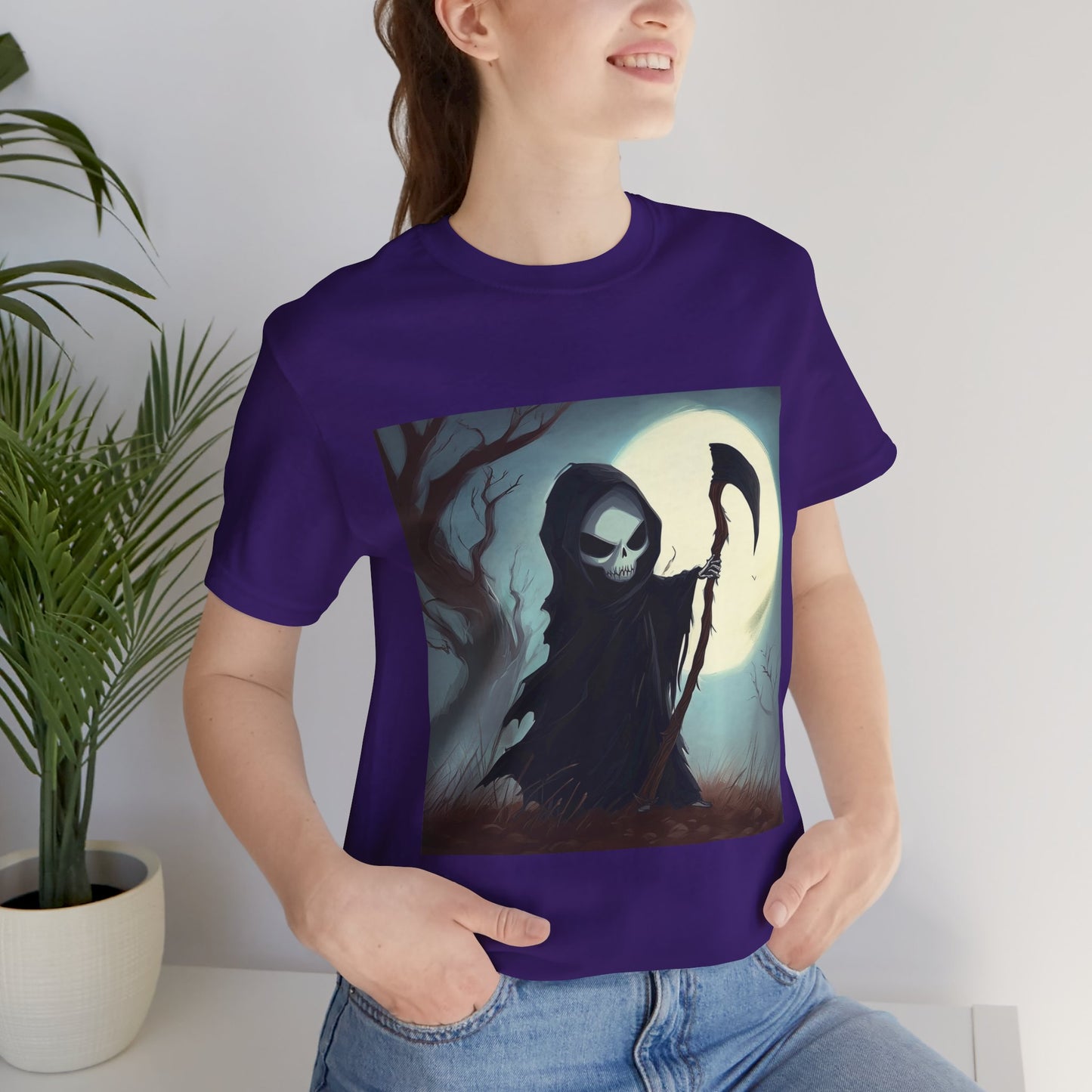 Dark Cute Grim Reaper Unisex Jersey Short Sleeve Tee