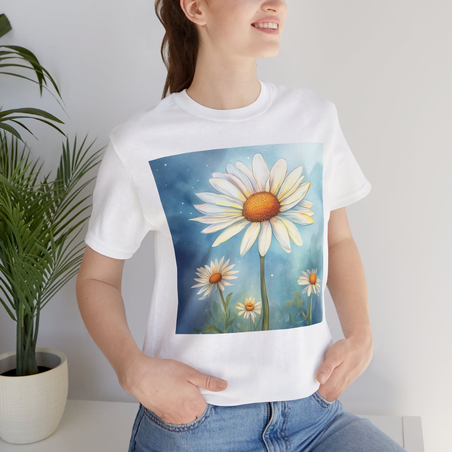 Delightful Daisy Unisex Jersey Tee - Nature-Inspired Floral Design